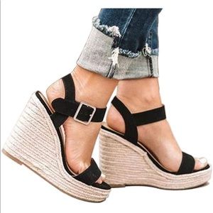 Platform Sandals Wedge Ankle Strap Open Toe Sandals